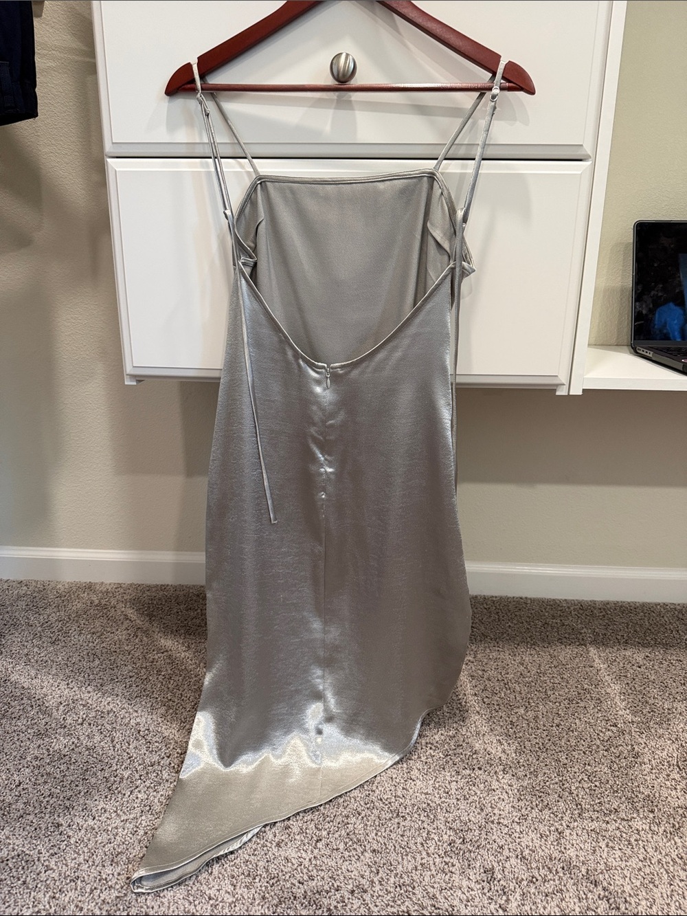 H:ours Junnie Mini Dress in Silver Smoke - Picture 7 of 7